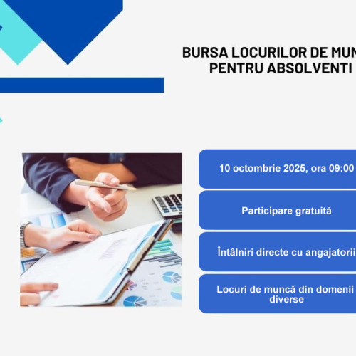 Bursa locurilor de muncă pentru absolvenți va avea loc în trei orașe din Neamț