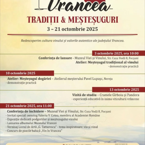 Concurs de poezie „Vin în Vrancea” dedicat tradițiilor și meșteșugurilor vrâncene