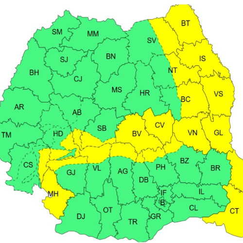 Cod galben de vânt în județul Botoșani sâmbătă între orele 09:00 și 18:00