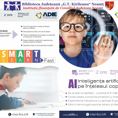 Ateliere de dezvoltare și învățare experiențială pentru copii și adolescenți la Biblioteca Județeană Neamț