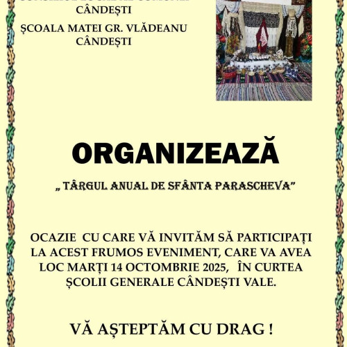 Târgul anual de Sfânta Parascheva aduce tradițiile la Cândești