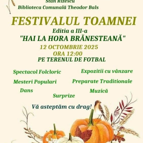 Festivalul Toamnei „Hai la hora brăneșteană” are loc în Brănești, Dâmbovița