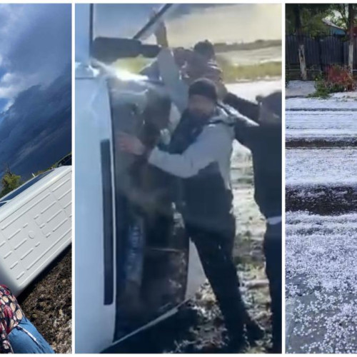 Familie cu trei copii, salvată după răsturnarea microbuzului la Floroaica