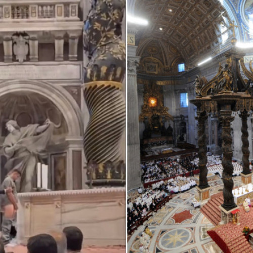 Bărbat reținut după ce a profanat altarul din Bazilica Sfântul Petru, Vatican