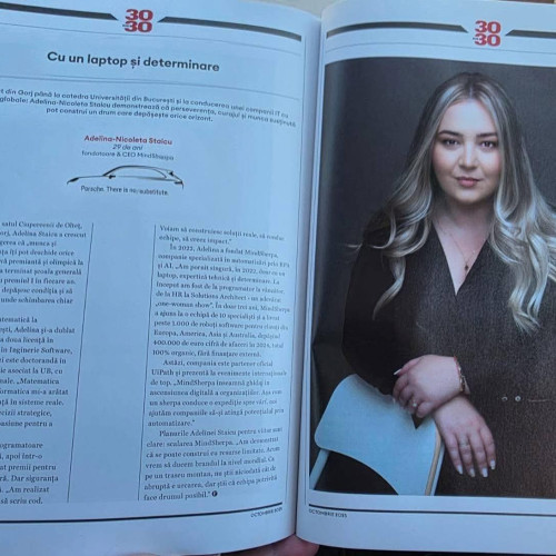 Tânăra gorjeancă Adelina Staicu, în topul Forbes 30 Under 30 România