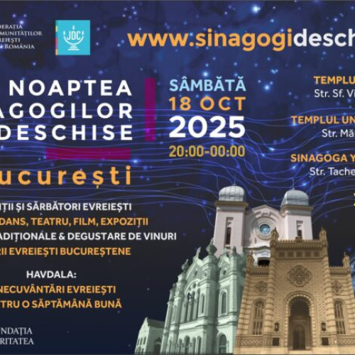 Eveniment nocturn la trei sinagogi din București deschide porțile tradițiilor evreiești