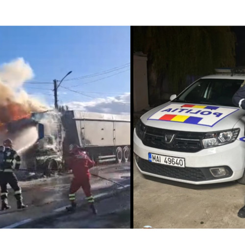 Flavian a salvat situația după ce cabina unui TIR a luat foc lângă Medgidia