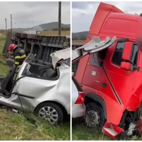 Două tinere victime într-un grav accident pe DN1C, lângă Câțcău