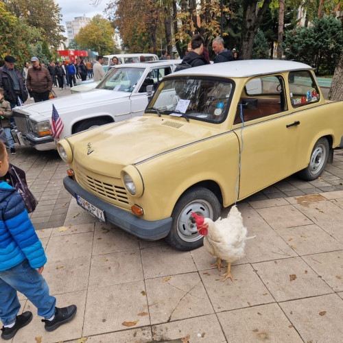 Cocoșul surpriză a atras atenția la Retroparada toamnei din Botoșani