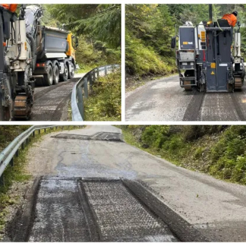 Lucrări de întreținere pe drumul județean din defileul Răcătău în județul Cluj