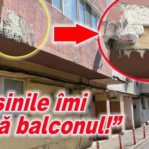 Probleme la balconul unui apartament din blocul P2 din cauza mașinilor de aprovizionare