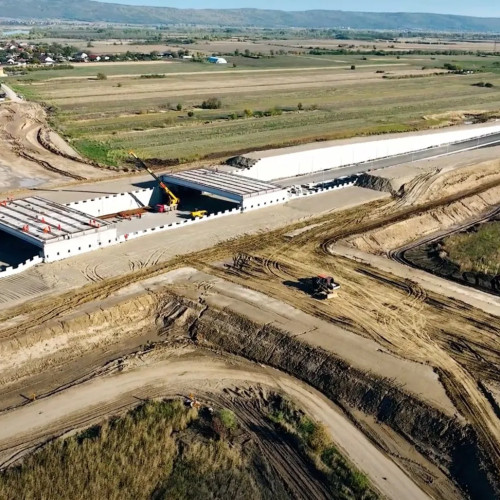Progrese la lotul 2 al autostrăzii A7 Focșani – Bacău, cu imagini recente de pe șantier