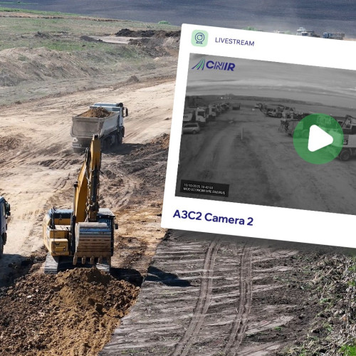 CNIR lansează transmisie live de pe șantierul autostrăzii Transilvania în premieră