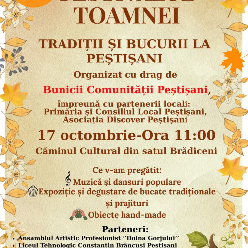 Festivalul Toamnei aduce tradiții și bucurii în comuna Peștișani