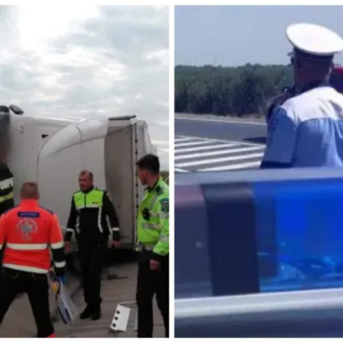 Accident pe Autostrada A3 între Câmpia Turzii și Nădășelu: TIR răsturnat după coliziune