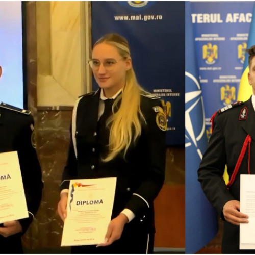 Doi polițiști și un pompier din Galați au fost recompensați pentru curaj și devotament