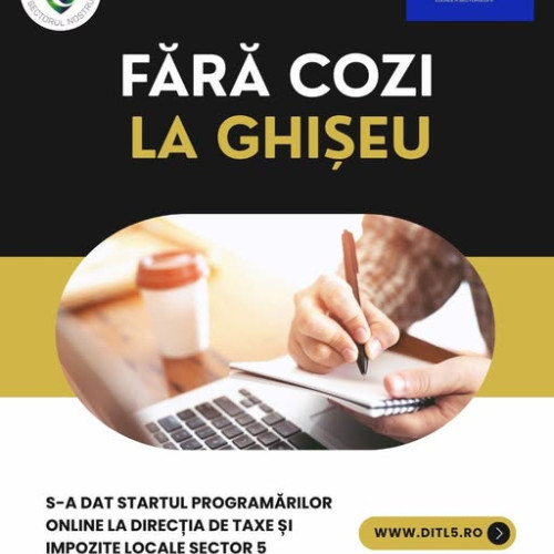 Sectorul 5 introduce programări online pentru serviciile Direcției de Impozite și Taxe Locale