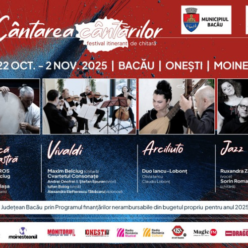 Festivalul itinerant Cântarea cântărilor aduce chitara în trei orașe din Bacău