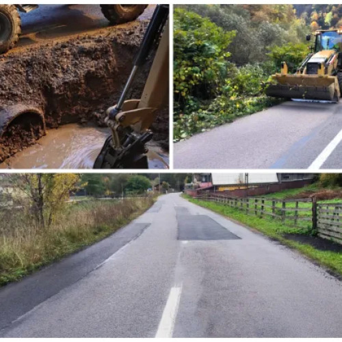 În curs de modernizare drumul județean DJ 107S în Cluj, pentru siguranța traficului și turiștilor