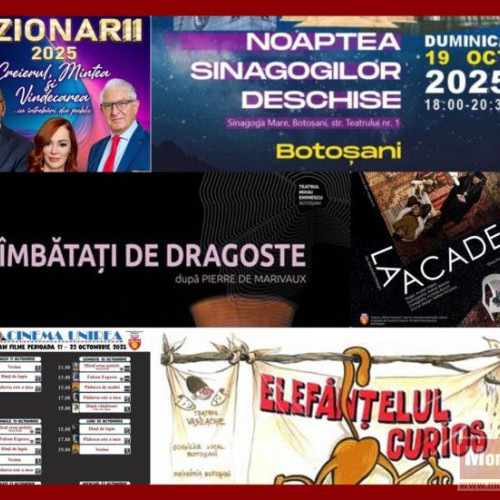 Botoșani oferă un weekend plin de evenimente culturale variate