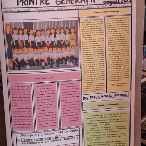 Ziarul „Printre generații”, o punte între copii și bunici la Școala „Grigore Moisil” Galați