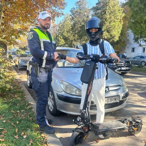Acțiune a polițiștilor din Botoșani pentru siguranța trotinetelor electrice