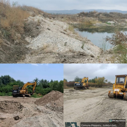 Amendă de 75.000 de lei pentru exploatarea ilegală a agregatelor minerale în Gorj