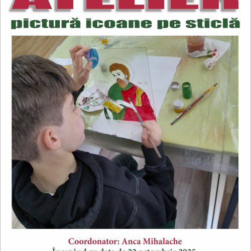 Atelier de pictură pe sticlă pentru copii la Biblioteca Județeană Neamț