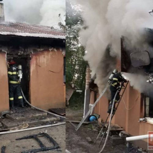 Incendiu la un canton din Bucecea, clădire distrusă complet de flăcări