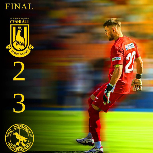 Ceahlăul a pierdut cu 2-3 în faţa Corvinului Hunedoara din cauza greşelilor defensive