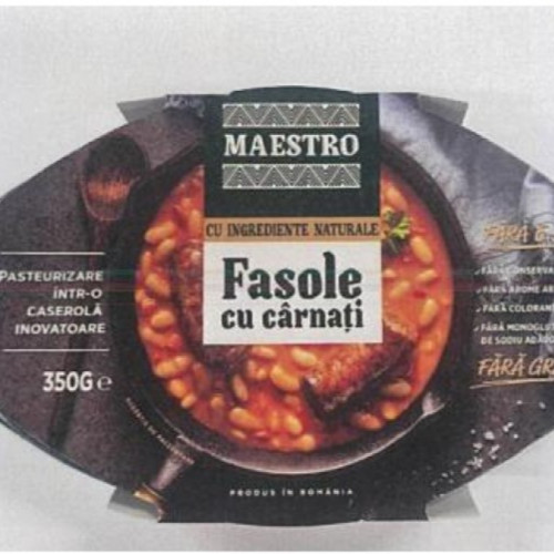 Retrași de pe piață fasole cu cârnați din lanțurile Carrefour și Profi