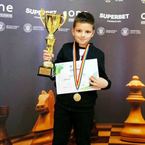 Daniel Sava, campion național la șah blitz pentru copii sub 8 ani