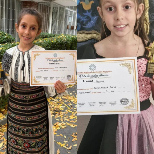 Două surori din Târgu Jiu câștigă trofee la Festivalul Flori de cântec oltenesc