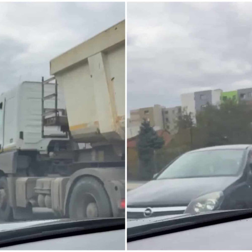 Accident rutier la Alba Iulia pe Bulevardul Republicii între un Opel și o autobasculantă