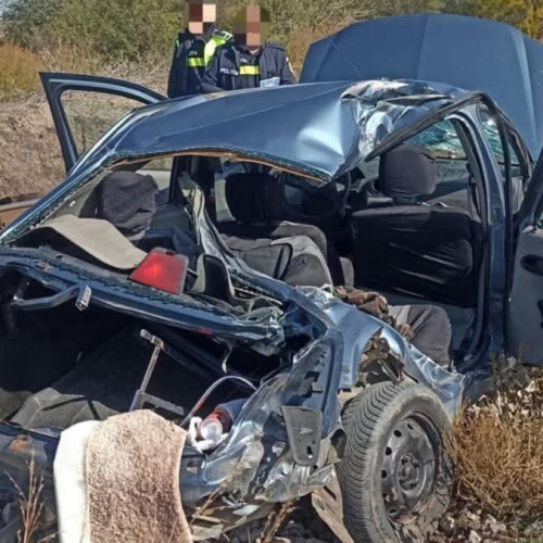 Tren lovit un autoturism la ieșirea din Gaesti, șoferul a murit