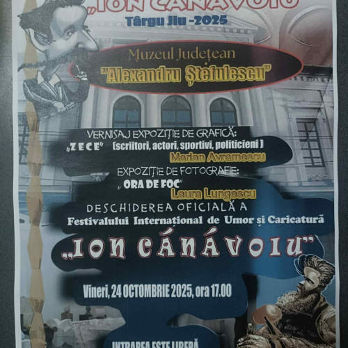 A 33-a ediție a Festivalului Internațional de Umor și Caricatură „Ion Cănăvoiu” începe în octombrie 2025