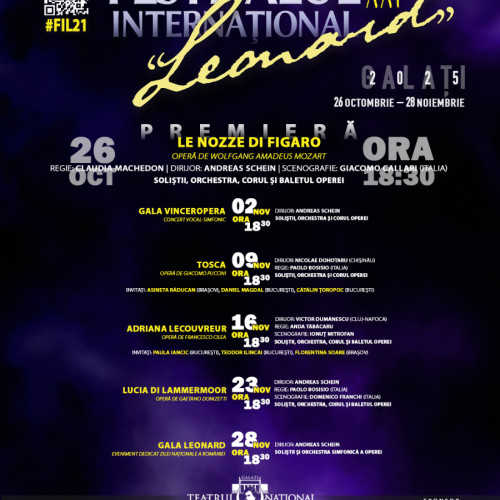 Festivalul Internațional „Leonard” aduce capodopere lirice la Galați în șase weekenduri