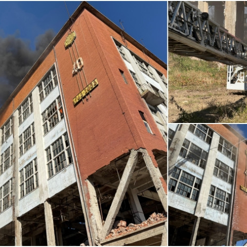Incendiu la o clădire dezafectată din Onești, pompierii intervin