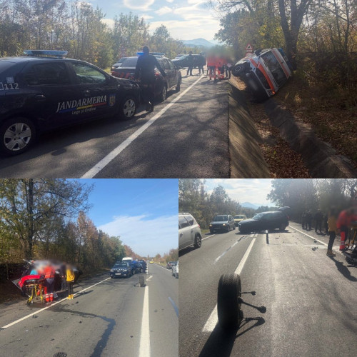 Jandarmii gorjeni au intervenit la un accident rutier lângă Hațeg