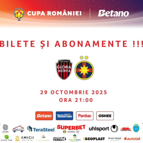 Au fost stabilite detaliile pentru vânzarea biletelor la meciul Gloria Bistrița – FCSB