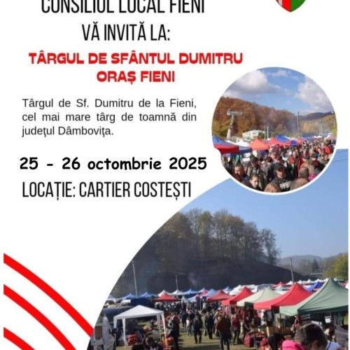 Fieni găzduiește târgul tradițional de Sfântul Dumitru în acest weekend