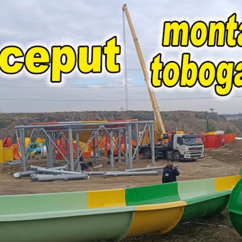 Montajul toboganelor acvatice din noul aquaparc Buzău a început