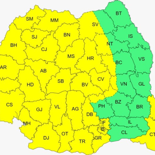 Cod galben de intensificări ale vântului în mai multe regiuni din țară pe 24 octombrie