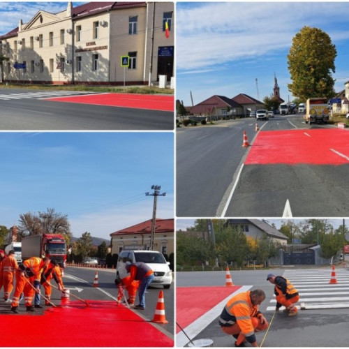Trecere de pietoni reamenajată pentru siguranța elevilor la Lipova