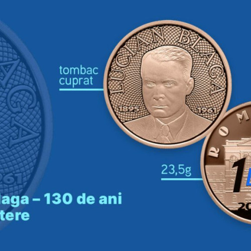 BNR lansează prima monedă colorată dedicată lui Lucian Blaga