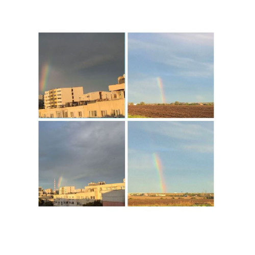 Curcubeul spectaculos a colorat cerul Constanței și Mangalia