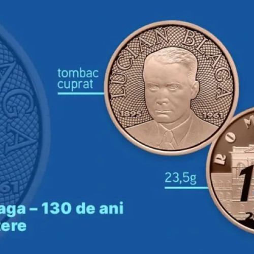 Banca Națională lansează prima monedă colorată dedicată lui Lucian Blaga
