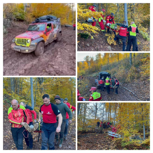Salvamontiștii din Mehedinți au intervenit pentru salvarea unui drujbist grav rănit