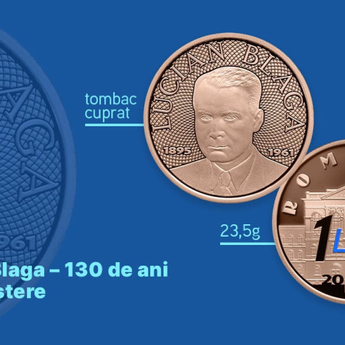 BNR emite monedă comemorativă de 1 leu dedicată lui Lucian Blaga