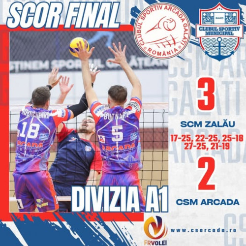 CSM Arcada pierde la volei, rugby-ul gălățean înfrânt la Bârlad